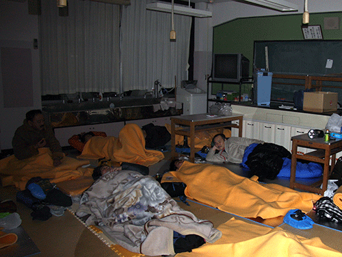 避難所での宿泊体験
