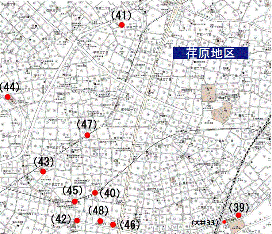 水防用土のう置場<広域>案内図(荏原地区)