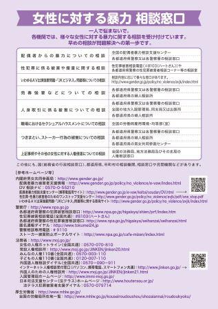 平成29年度内閣府男女共同参画局 周知用リーフレット(裏)