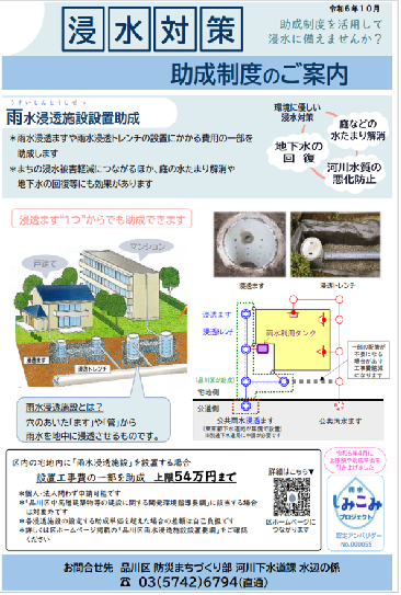 雨水浸透施設設置助成チラシ