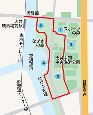水と緑　自然を感じるコースマップ
