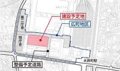 新庁舎建設予定地地図