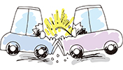 車が衝突しケガをしたイメージイラスト