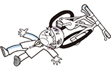 自転車で転倒してケガをしたイメージイラスト