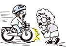 自転車運転中、他人にケガをさせてしまったイメージイラスト