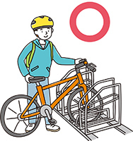 駐輪場にとめるイメージイラスト