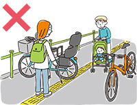 自転車が道路などに放置されたイメージイラスト