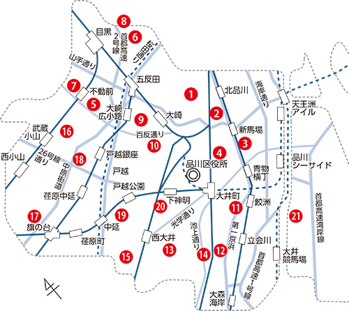 自主避難施設・避難場所マップ画像
