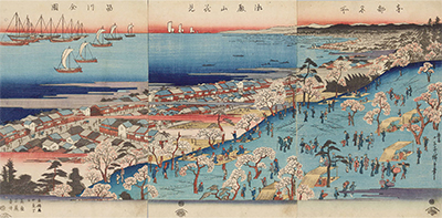 東都名所御殿山花見品川全図写真