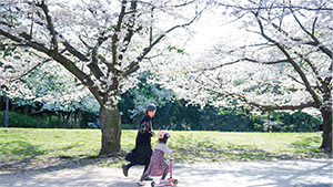 入選　走ろう 桜道の向こうへ写真