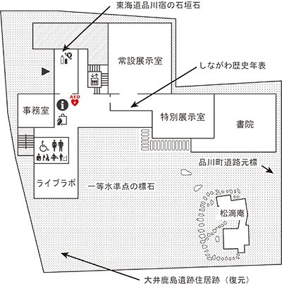 品川歴史館1階案内図