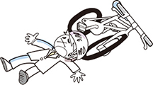 自転車で転倒してケガをしたイラスト