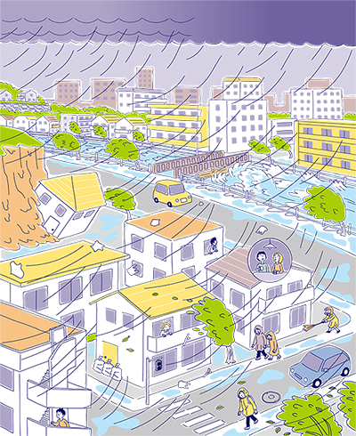 風水害に注意する季節がやってきましたメインイラスト