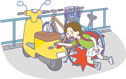 道路に放置してはいけない 自転車、バイクイラスト