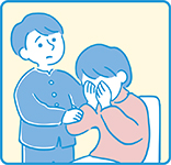 精神的なケアをしているイラスト