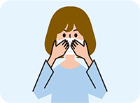 隙間がないよう鼻まで確実に覆いますイラスト