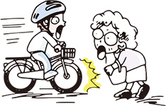 自転車運転中他人にケガをさせたイラスト