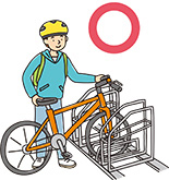 自転車やバイクは駐輪場にとめるイラスト