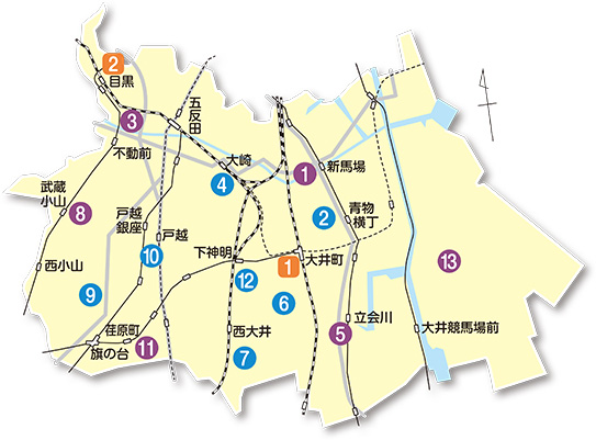 地域センター・行政サービスコーナー位置マップ