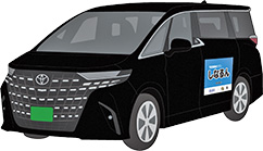 黒塗りのワンボックスカーしなるんイラスト