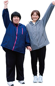 はぎわらさんと利用者さん写真