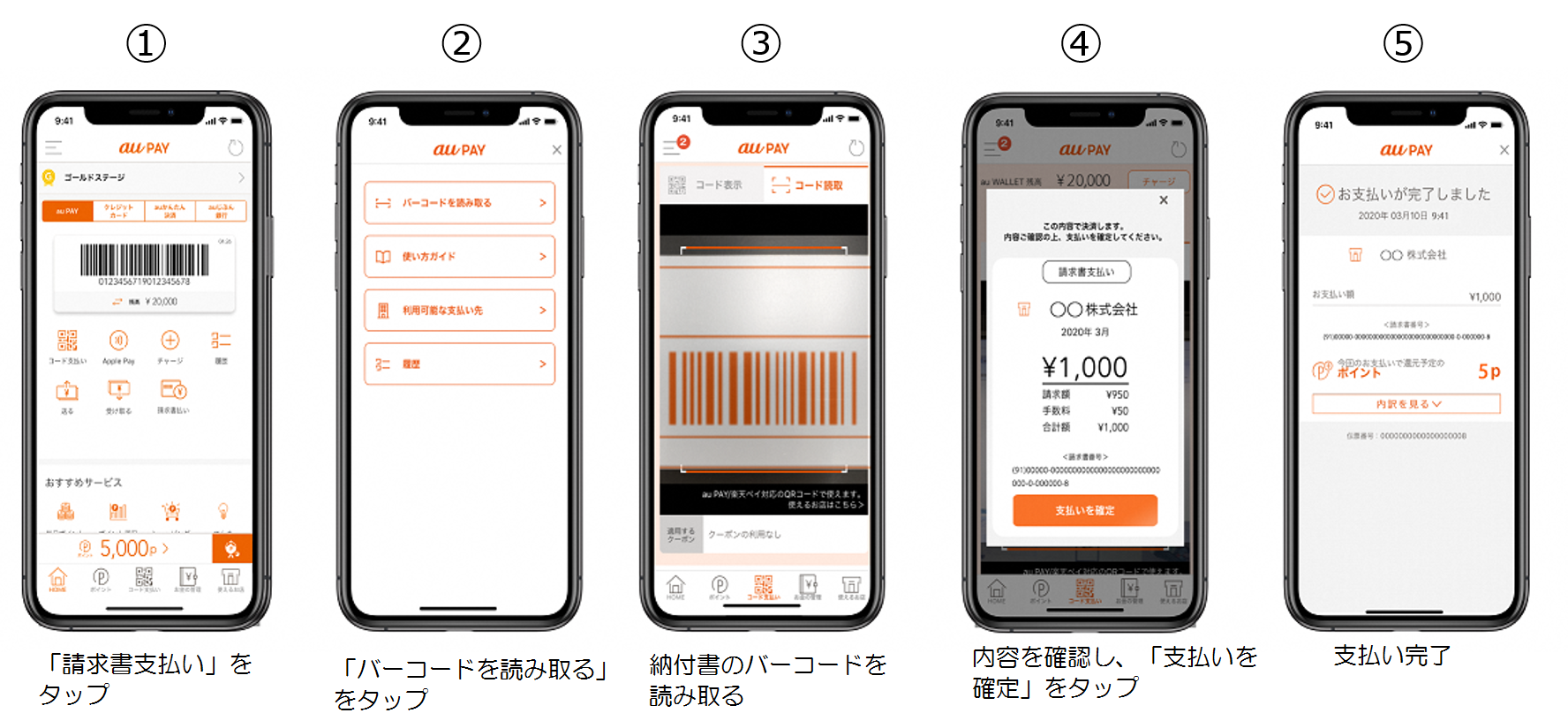 auPAY請求書支払いの利用方法