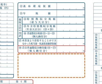 写真:摘要欄(普通徴収・年金徴収)
