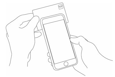 イラスト:スマートフォンにマイナンバーカードを読み取りしている様子