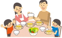 イラスト：家族食事