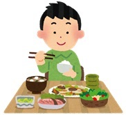 イラスト：若者食事