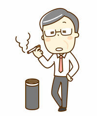 イラスト:たばこを吸う男性