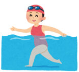 イラスト:水中ウォーキングする女性