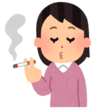 イラスト:たばこを吸う女性
