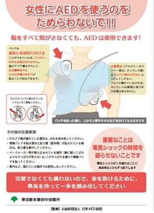 写真:女性にAEDを使うのをためらわないで!