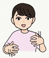 イラスト：手話 うれしい