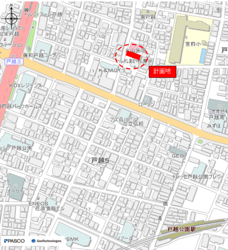 地図:障害者グループホーム計画地