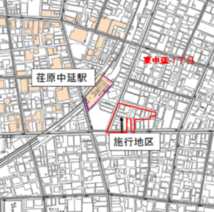 地図:位置図 東中延一丁目11番地区防災街区整備事業
