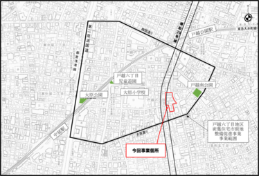 地図:位置図 戸越六丁目18・20番東地区防災街区整備事業