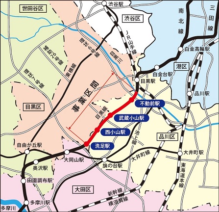 地図:事業区間位置図