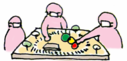 イラスト:公園計画案の発表会の様子