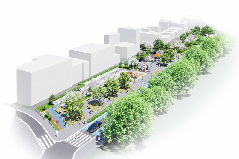 イラスト:西大井広場(北側)改修工事完成イメージパース
