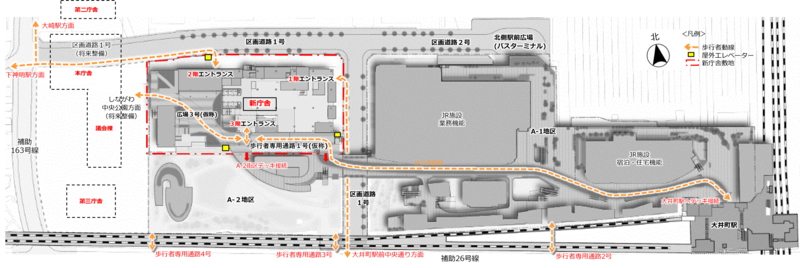 地図:新庁舎配置計画