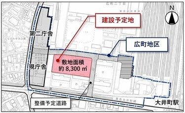 地図:新庁舎建設予定地