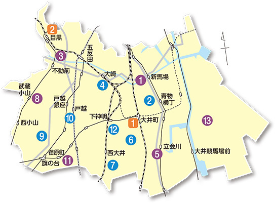 地図:地域センター・行政サービスコーナー位置マップ