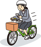 イラスト:ながら運転する様子
