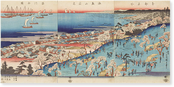 写真：東都名所 御殿山花見 品川全図