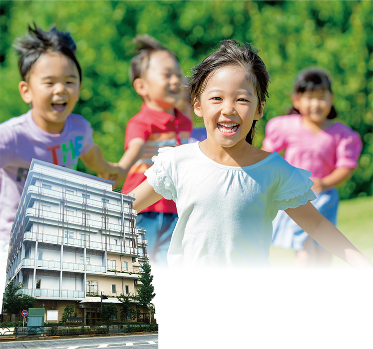 写真:品川区児童相談所と子どもの笑顔