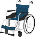 イラスト:手動の車いす