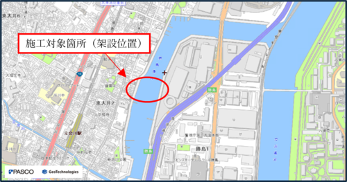 地図：架設施工位置