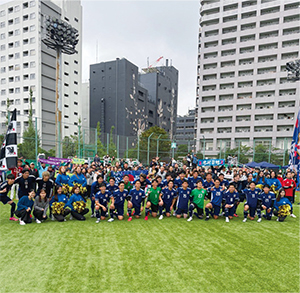 写真:サッカーチーム集合